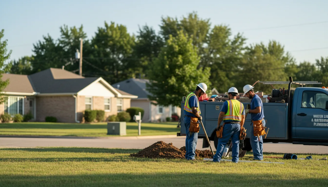Residential water line and bathroom plumbing service in Maryland Heights, MO